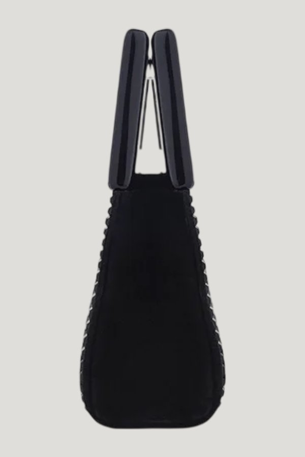 Long Micro Bella In Black Crystal — model side