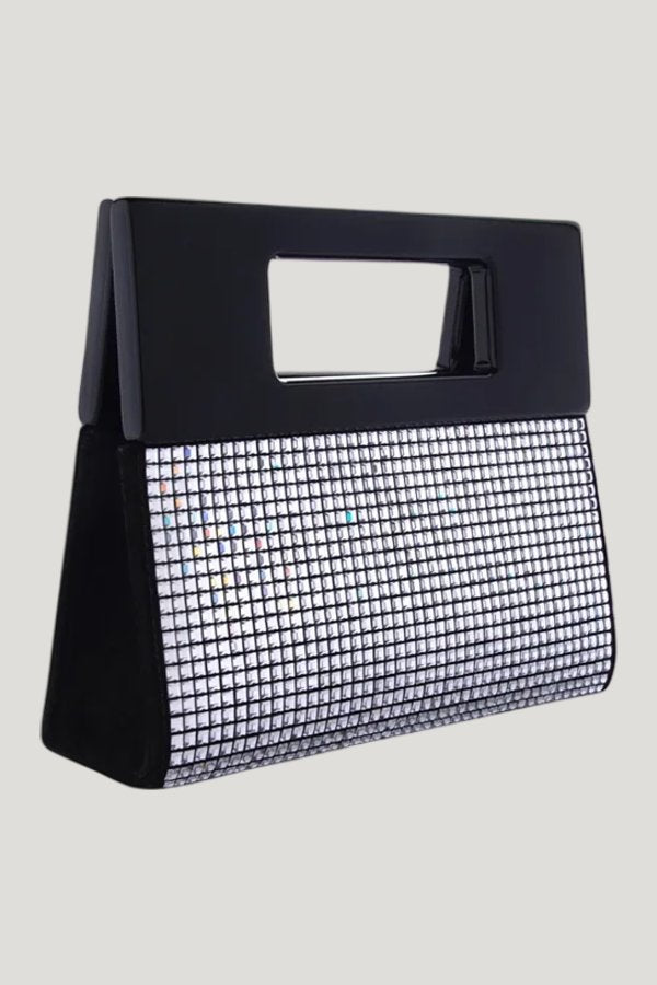 Long Micro Bella In Silver Crystal — model front