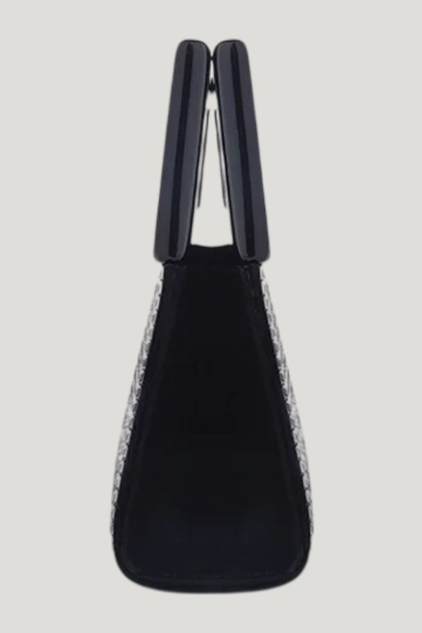 Long Micro Bella In Silver Crystal — model side