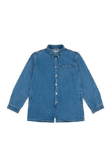 Long Sleeve Denim Romper - Medium Wash — packshot