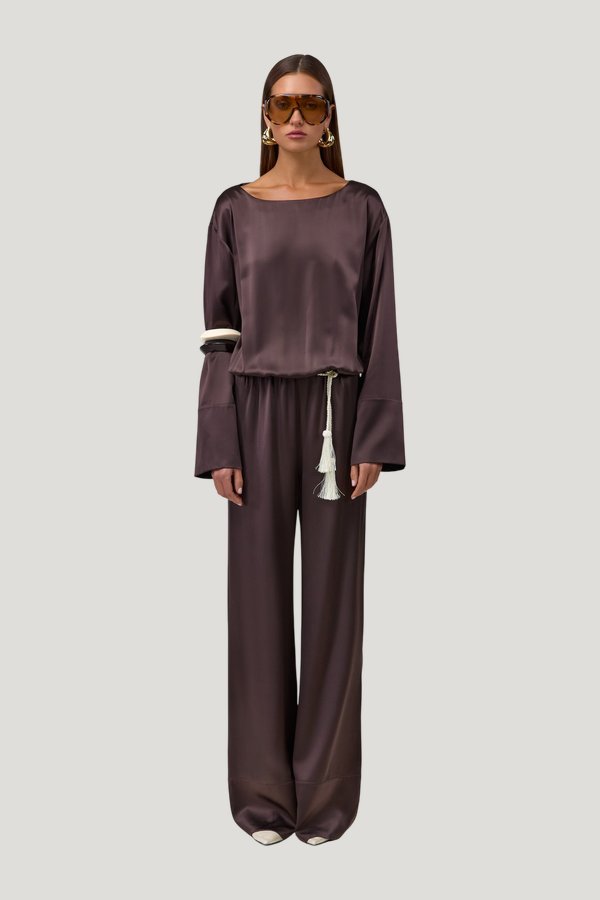 Long Sleeve Silk Jumpsuit — carry 2