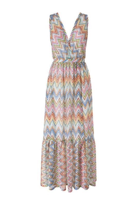 Long zig zag tulle cover-up dress — packshot