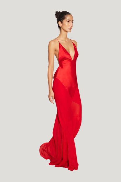 Lotus Slip Dress — model side