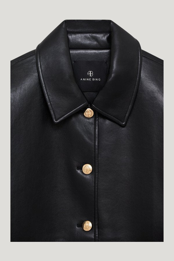 Luca Jacket - Black Recycled Leather — extra