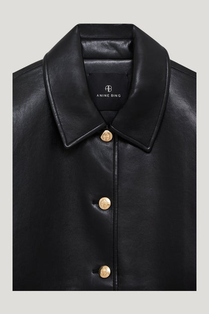 Luca Jacket - Black Recycled Leather — extra