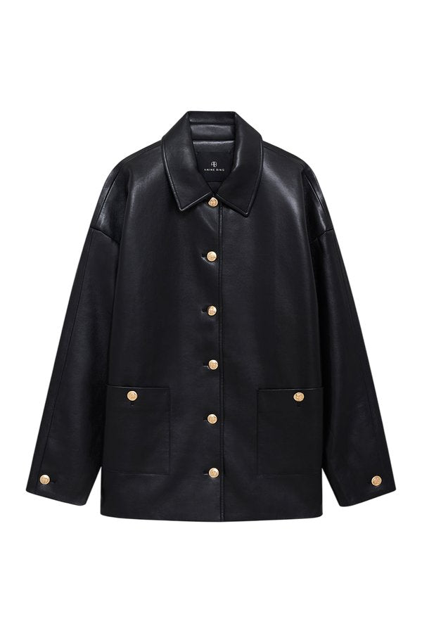 Luca Jacket - Black Recycled Leather — packshot