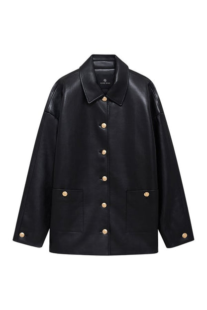 Luca Jacket - Black Recycled Leather — packshot