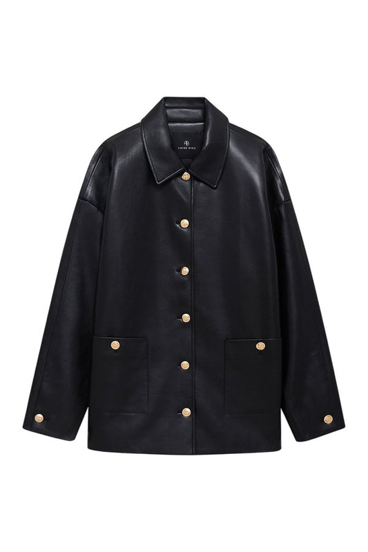 Luca Jacket - Black Recycled Leather — packshot