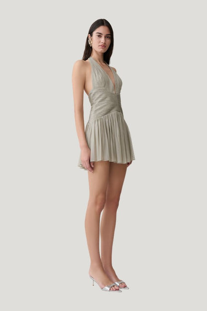 Lucille Halter Pleated Mini Dress — carry 3