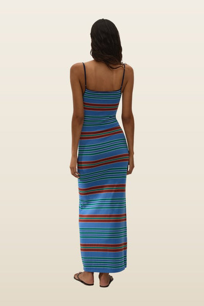 Lucy Maxi Dress Juan Stripe — model back
