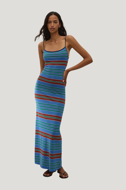 Lucy Maxi Dress Juan Stripe — model front