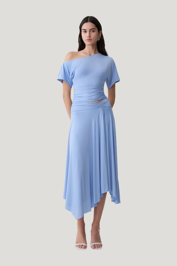 Luu Slinky Midi Skirt — model front