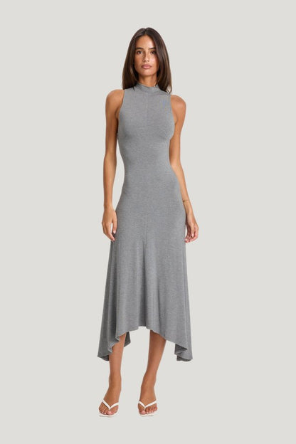 Maeve Midi Dress Grey Marle — model front