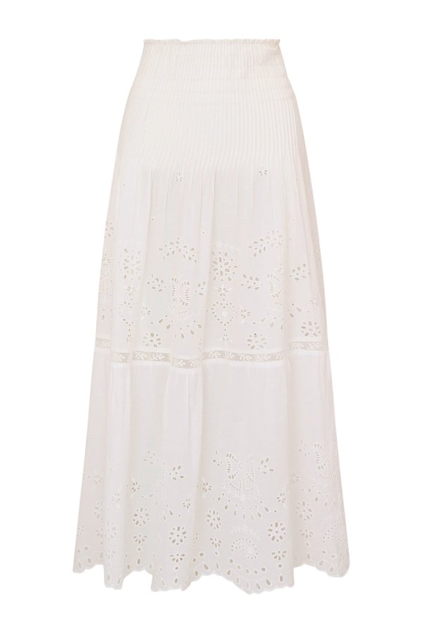 Mallow Cotton Bandana Eyelet Midi Skirt — packshot