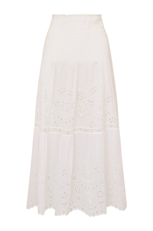 Mallow Cotton Bandana Eyelet Midi Skirt — packshot