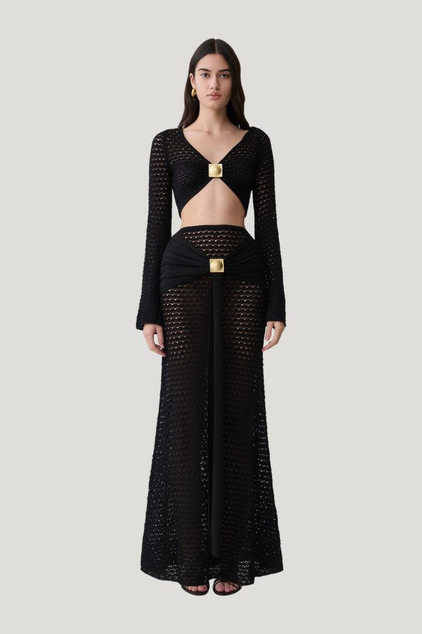 Mania Crochet Long Sleeve Cropped Top — carry 2