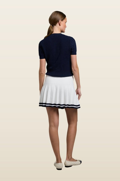 Marie Knitted Skirt (Natural Ink — model back