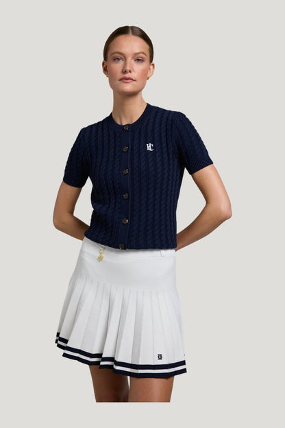 Marie Knitted Skirt (Natural Ink — model side