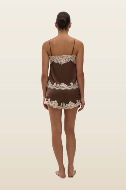 Marisol Short Chocolate Lace — model back