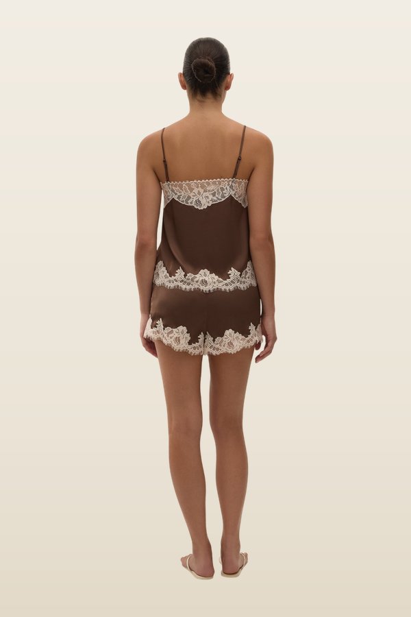 Marisol Short Chocolate Lace — model back