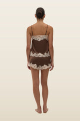 Marisol Short Chocolate Lace — model back