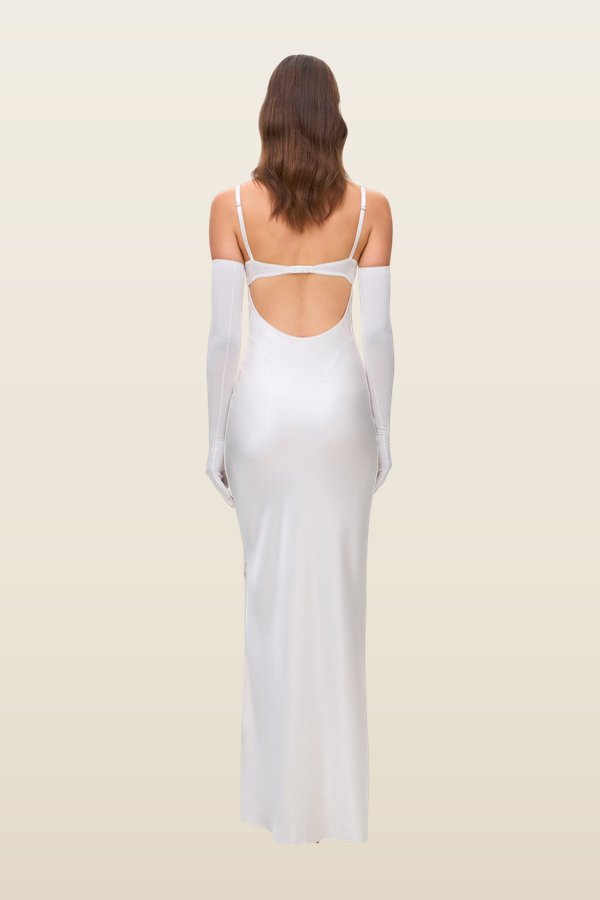 Maxi Beaded Waterlily dress — model back