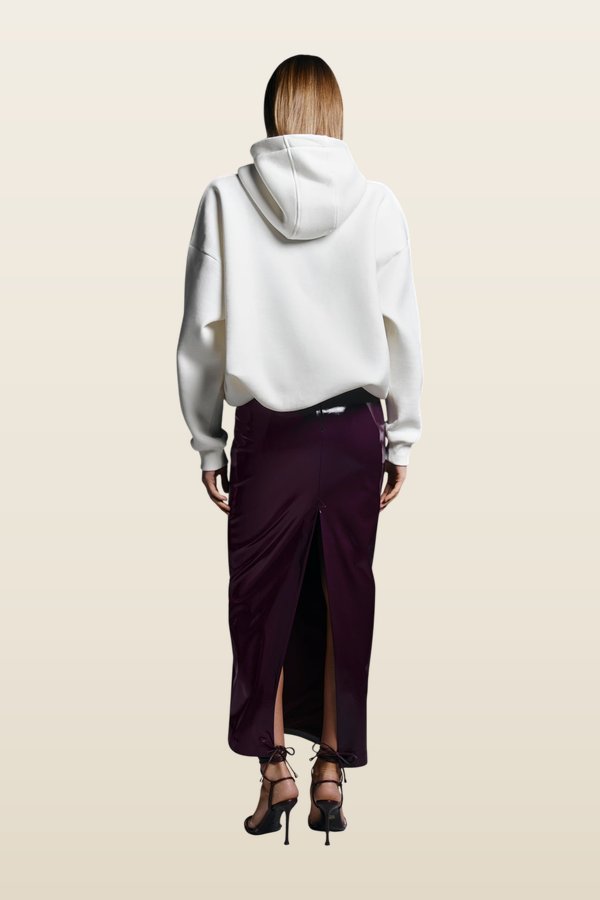 Maxi Maxi skirt in Plum Patent — model back