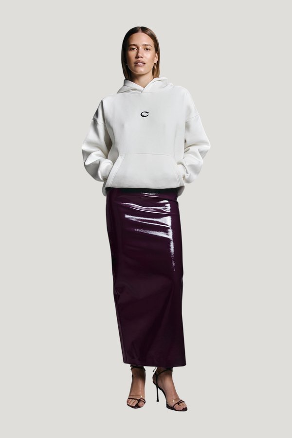 Maxi Maxi skirt in Plum Patent — model front
