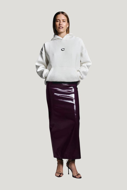 Maxi Maxi skirt in Plum Patent — model front