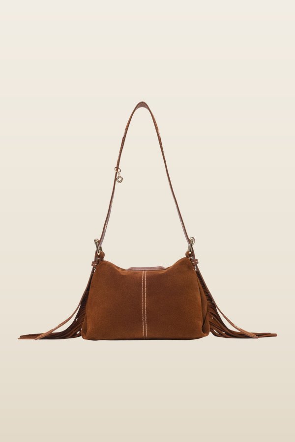 Topstitched suede Miss M Mini bag — model back