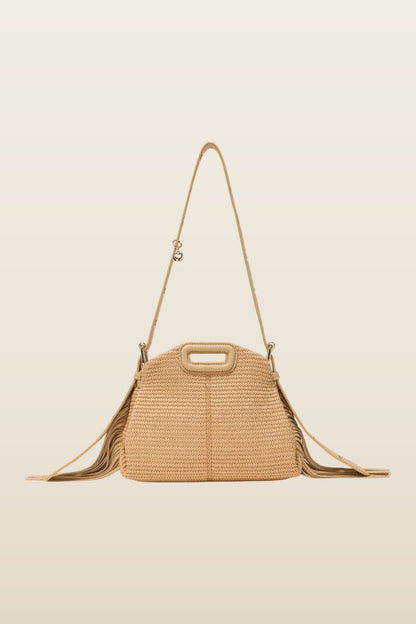 Raffia effect Miss M Mini bag — model back