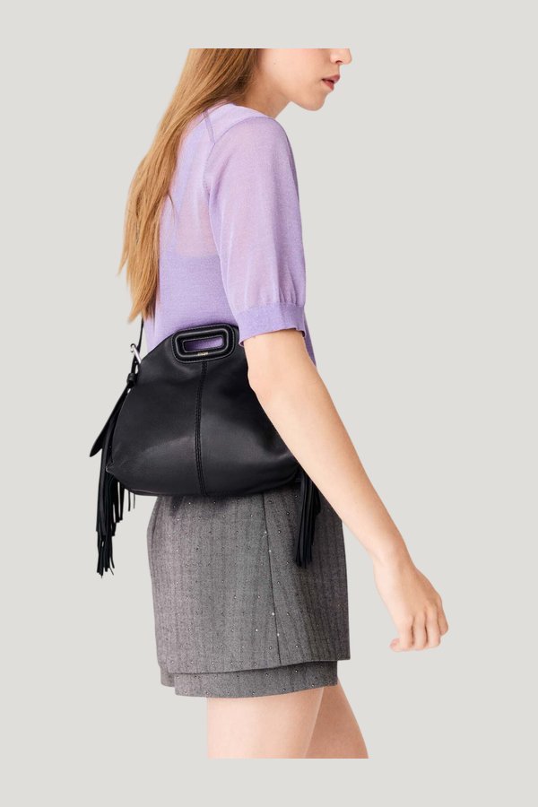 Miss M mini plain leather bag — model side