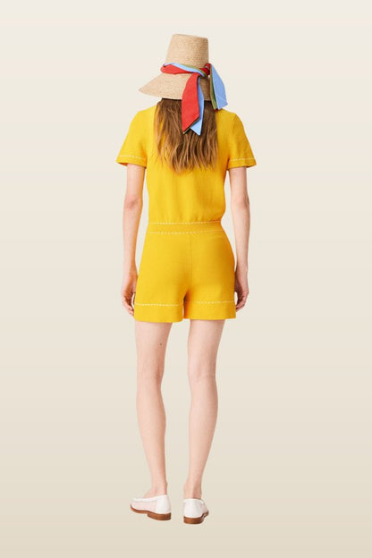 Knit playsuit with polo collar — carry 4