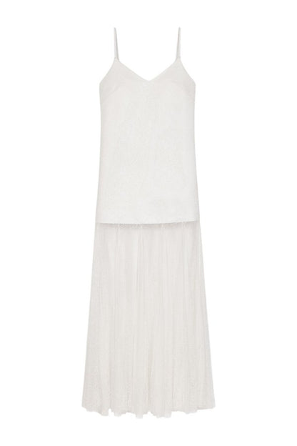 Taffeta and lace dress — packshot