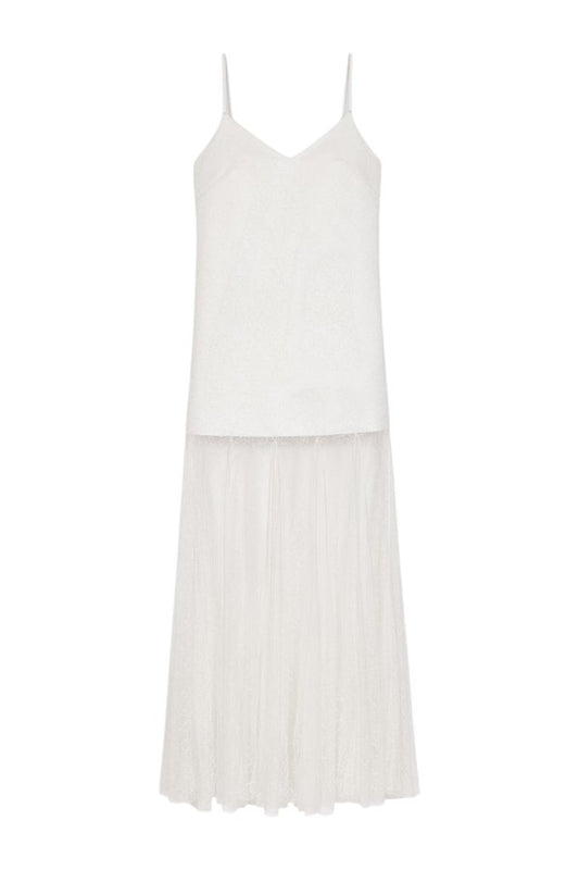 Taffeta and lace dress — packshot