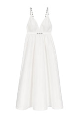 Jewelled taffeta maxi dress — packshot