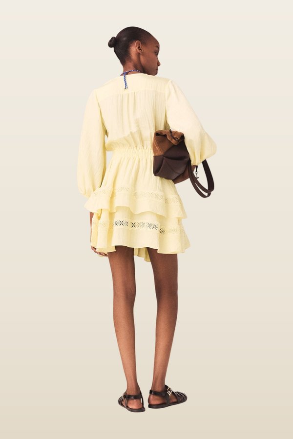 Short ruffled dress — model back