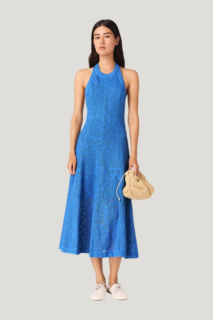 Backless guipure maxi dress — model front