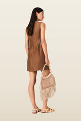 Short linen-blend dress — carry 4