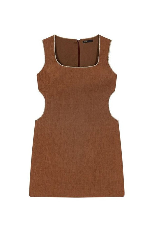 Short linen-blend dress — packshot