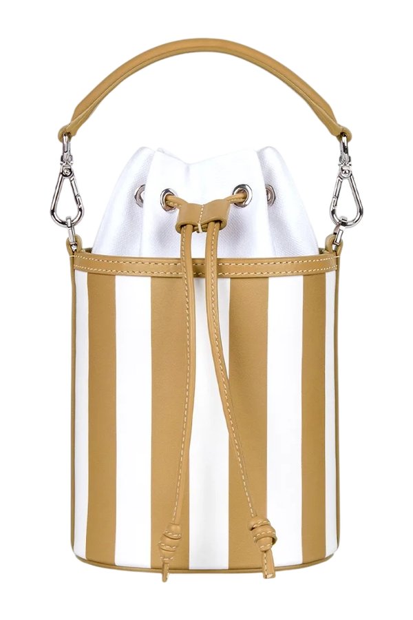 Micro Carina In Striped Champagne Leather — packshot