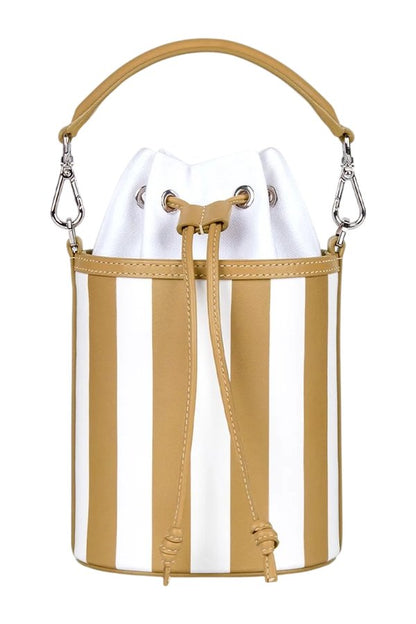 Micro Carina In Striped Champagne Leather — packshot