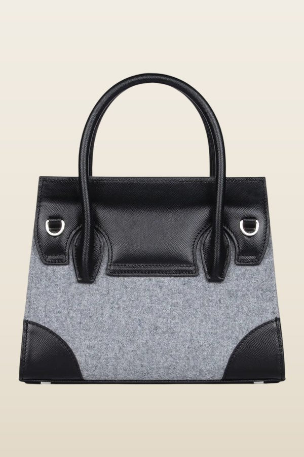 Micro Daphne In Grey Wool — model back