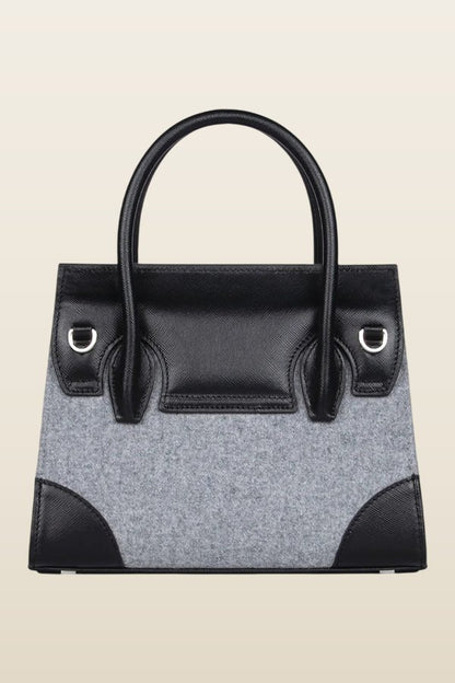 Micro Daphne In Grey Wool — model back