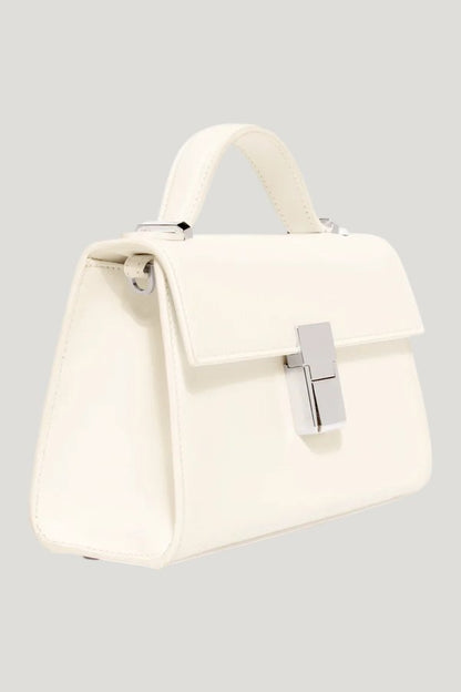 Micro Stella In Cream Leather — model front