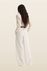 Mid-waist tailored trousers — model back