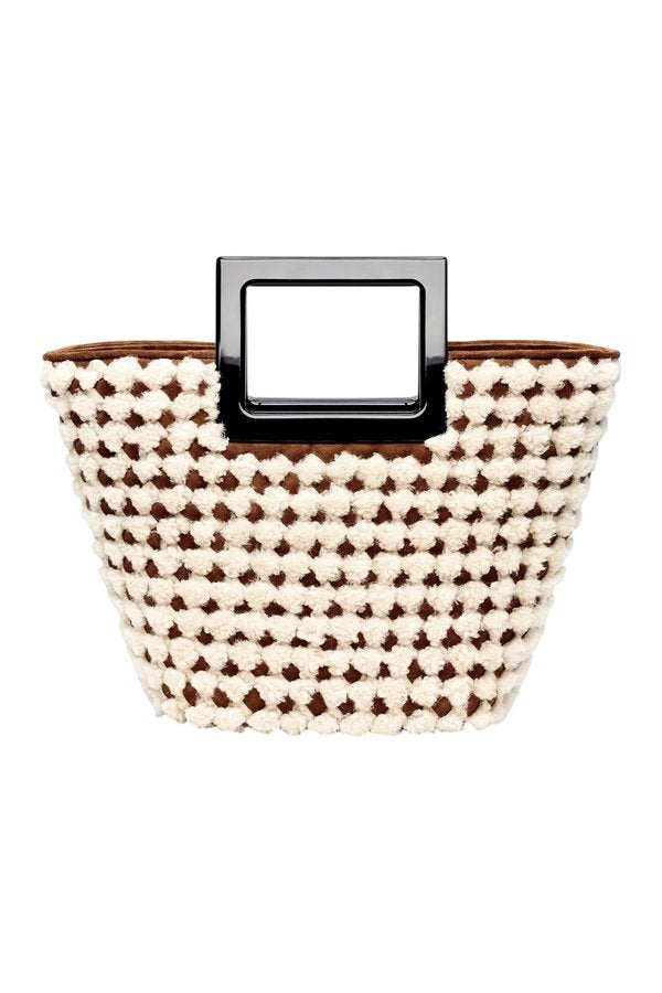 Mini Riviera In Ivory Woven Shearling — packshot
