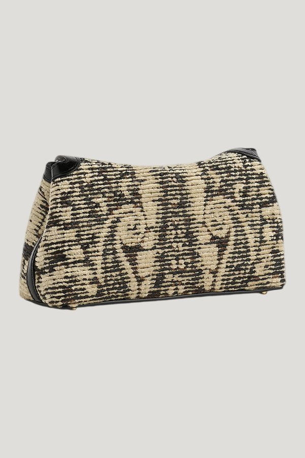 Mini T-lock paisley clutch rye/black — model front