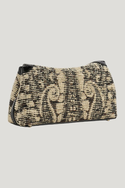 Mini T-lock paisley clutch rye/black — model front
