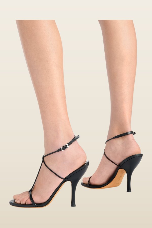Mixer Sandal in Black Leather — model back